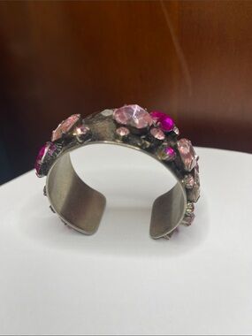 Pink Crystal Cuff Bracelet - Unbranded